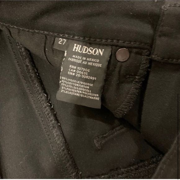 Hudson Womens Barbara High Waist Super Skinny Black Jeans - Picture 4 of 7